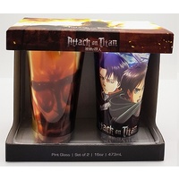 Attack on Titan Pint Glass Set of 2